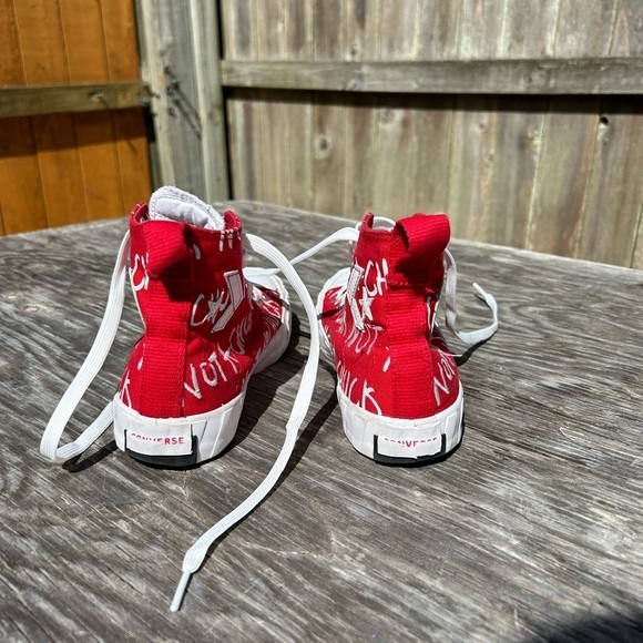 Converse UNT1TL3D Not A Chuck Hi kids  Size 4‎ Shoes Red CTAS High Sneakers - Picture 2 of 7